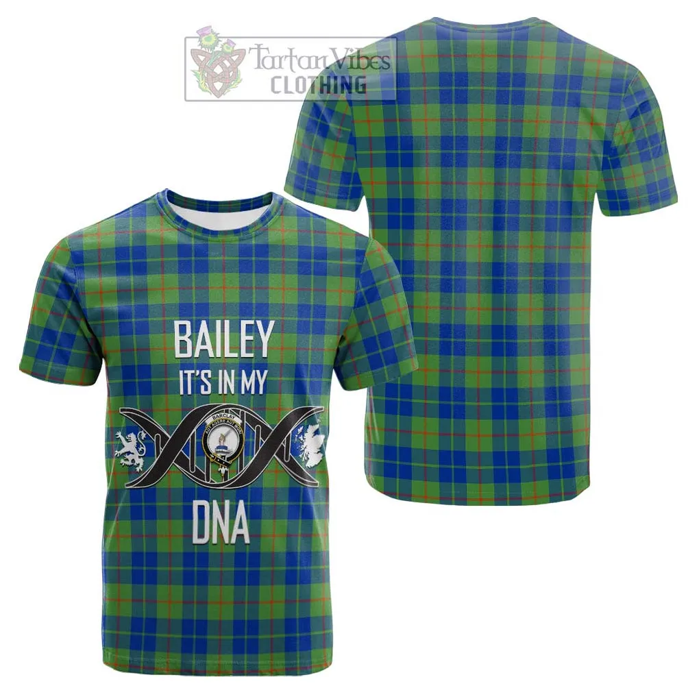 Barclay Hunting Ancient Tartan Cotton T-shirt with Family Crest DNA In Me Style