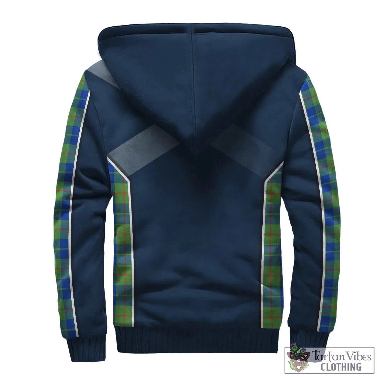 Barclay Hunting Ancient Tartan Sherpa Hoodie with Family Crest and Scottish Thistle Vibes Sport Style