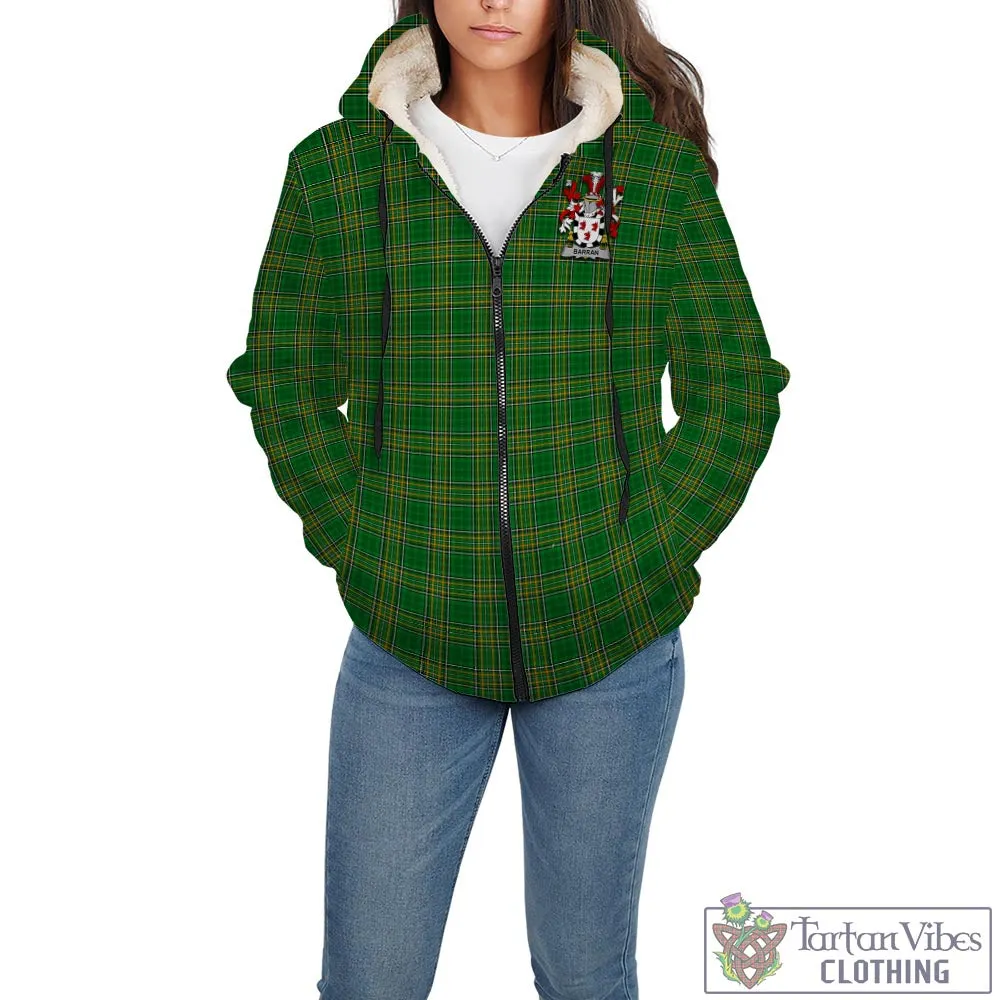 Barran Irish Clan Tartan Sherpa Hoodie with Coat of Arms