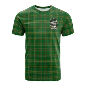 Batt Irish Clan Tartan Cotton T-shirt with Coat of Arms