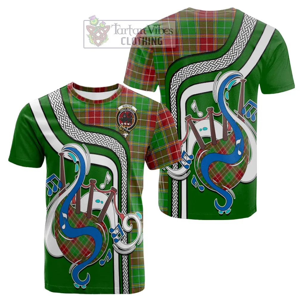 Baxter Modern Tartan Cotton T-shirt with Epic Bagpipe Style