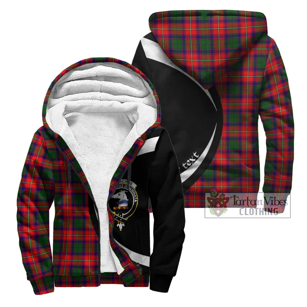 Belsches Tartan Sherpa Hoodie with Family Crest Circle Style