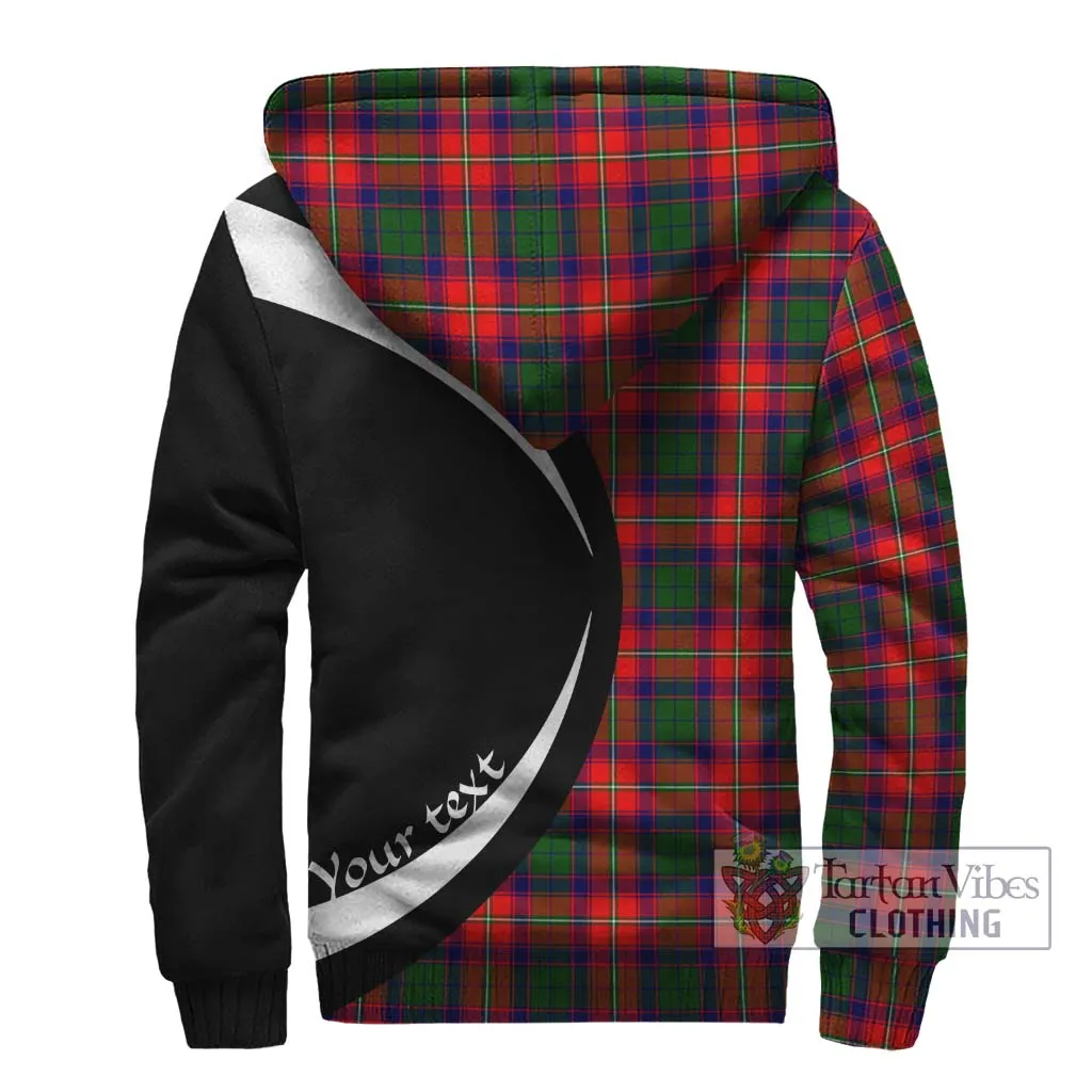 Belsches Tartan Sherpa Hoodie with Family Crest Circle Style