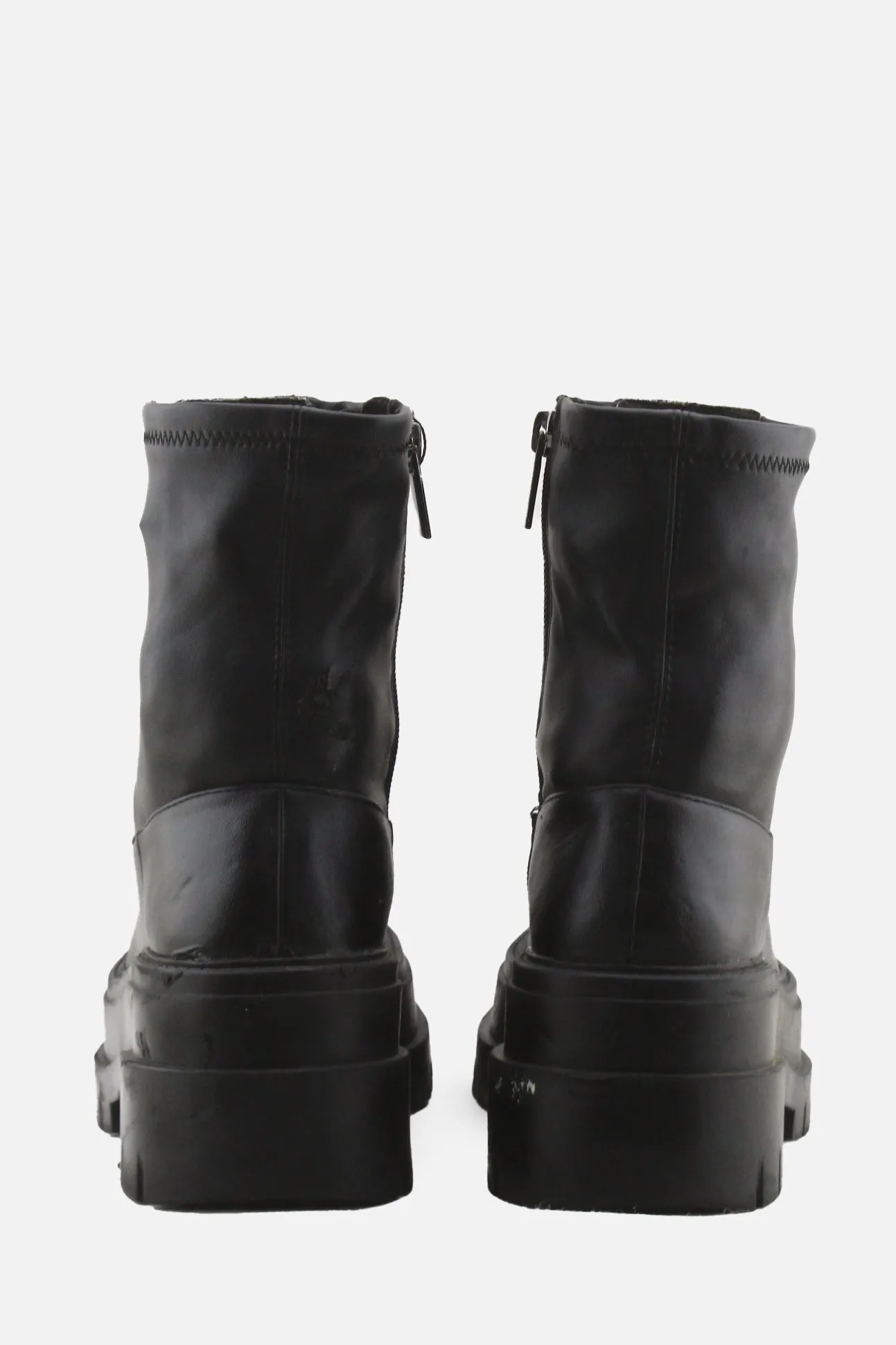 Bershka Zipper Chelsea Ankle Boots | 100% Authentic Leather