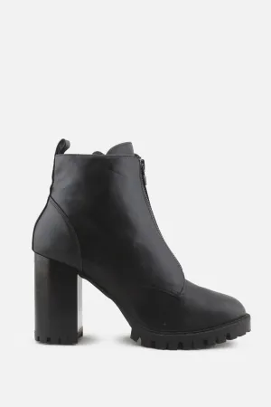 Bershka Zipper Platform Boots | 100% Authentic Leather