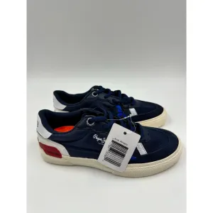 Big Kid Size 1 Casual Navy Boat Sneakers