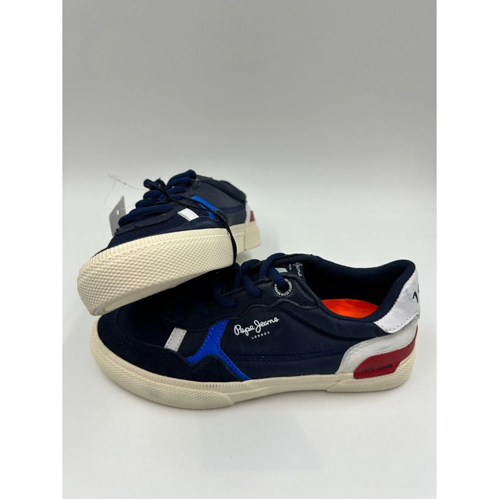 Big Kid Size 1 Casual Navy Boat Sneakers