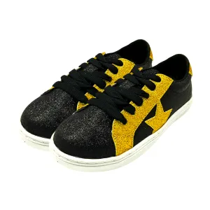 Black and Gold Glitter Kids Sneaker (Each)