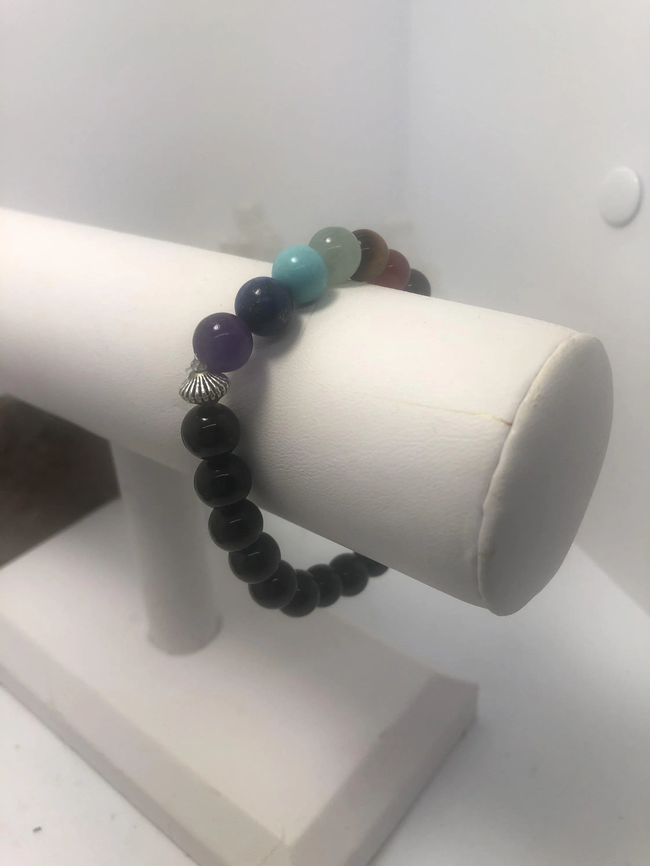 Black Tourmaline Chakra Stretchy Bracelet