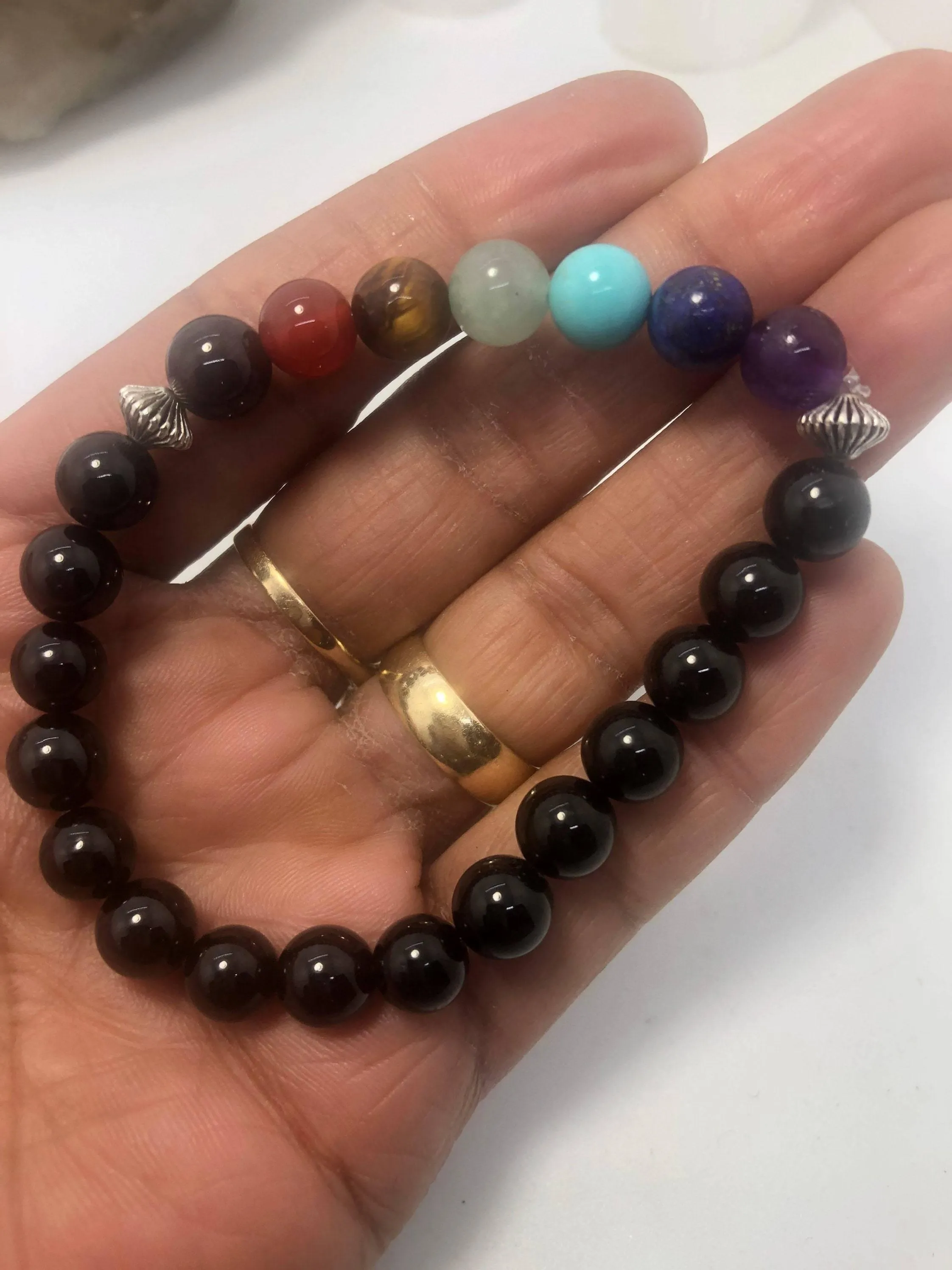 Black Tourmaline Chakra Stretchy Bracelet