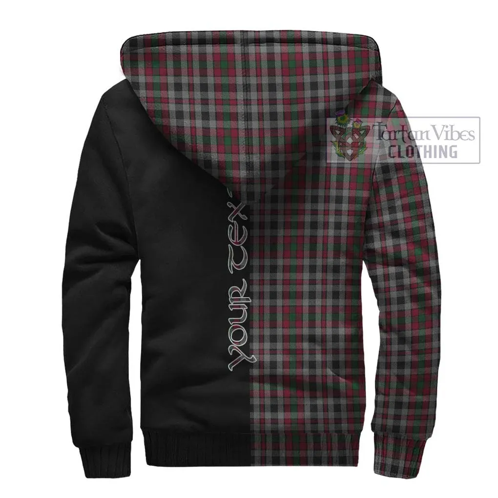 Borthwick Tartan Sherpa Hoodie with Family Crest and Half Of Me Style