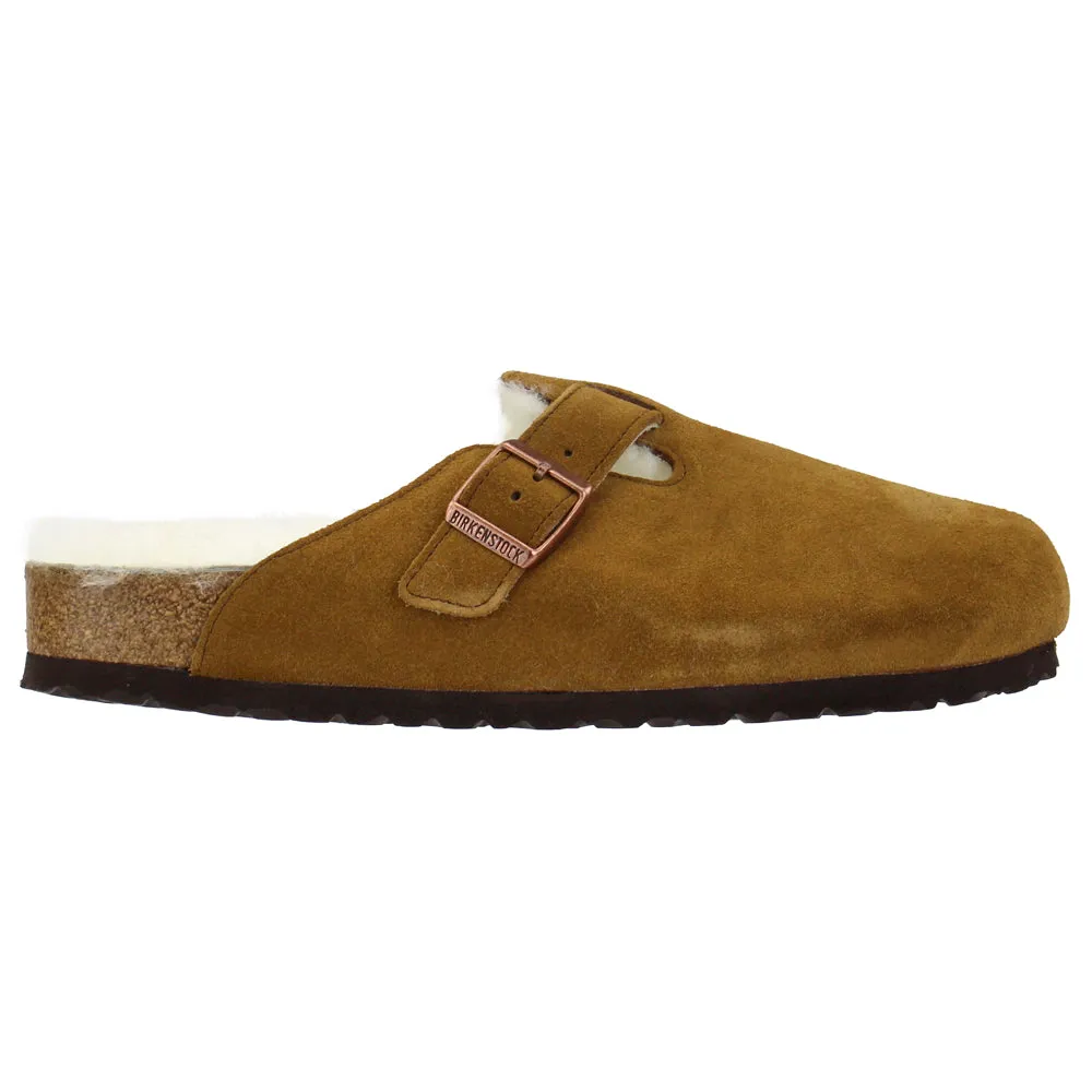 Boston Suede Shearling Mule Clogs