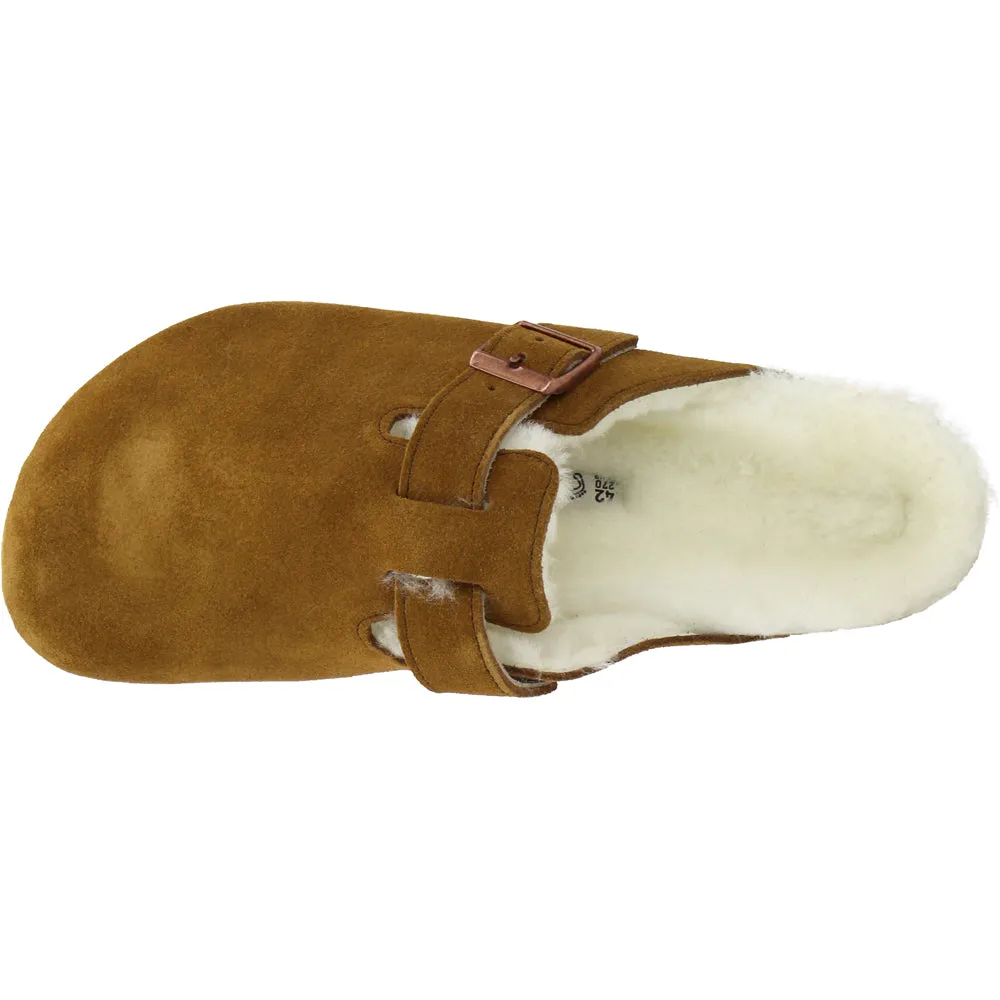 Boston Suede Shearling Mule Clogs