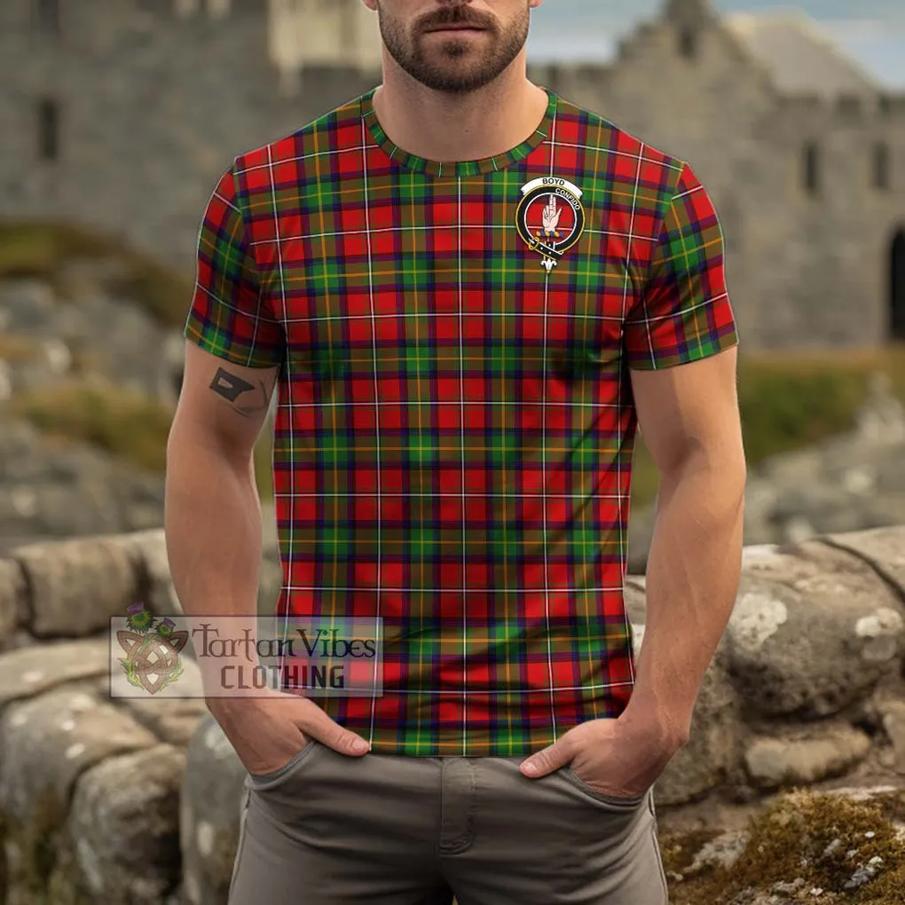 Boyd Tartan Cotton T-Shirt with Family Crest