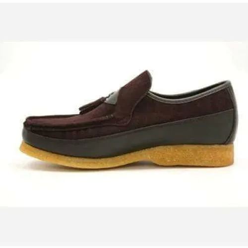 British Walkers King Men's Old School Brown Suede Slip On Shoes