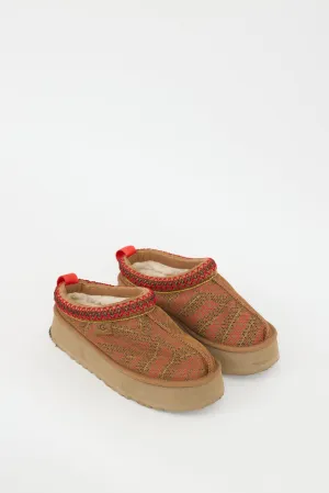 Brown & Red Platform Tasman Mule