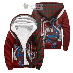 Bruce Old Tartan Sherpa Hoodie with Epic Bagpipe Style