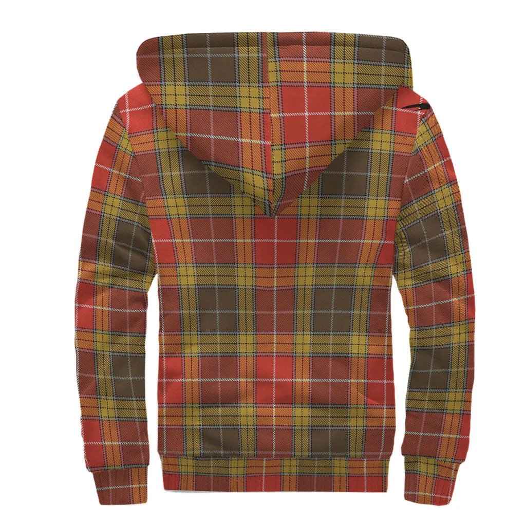 Buchanan Old Set Weathered Tartan Sherpa Hoodie with Family Crest