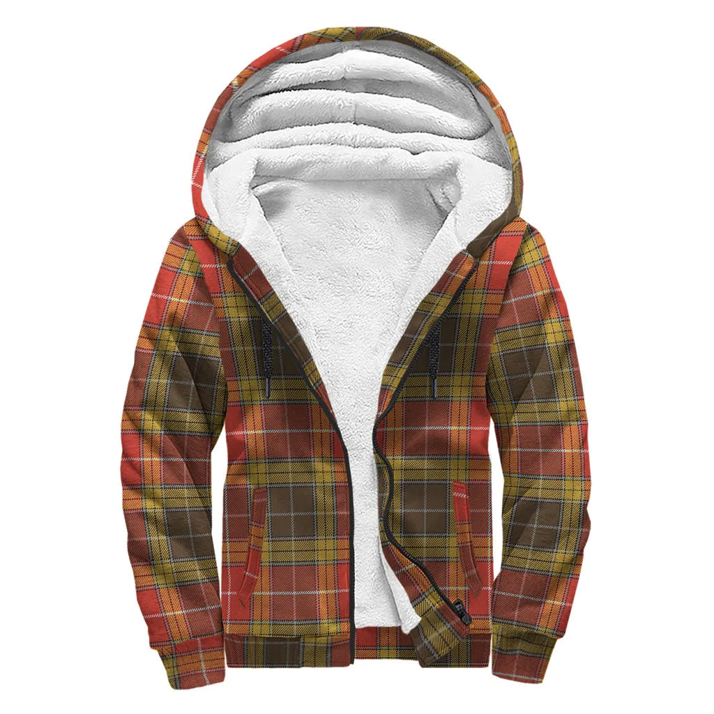 Buchanan Old Set Weathered Tartan Sherpa Hoodie with Family Crest