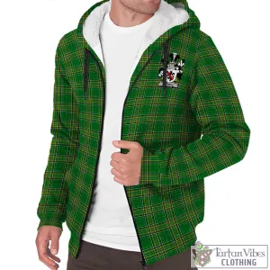 Burnell Irish Clan Tartan Sherpa Hoodie with Coat of Arms