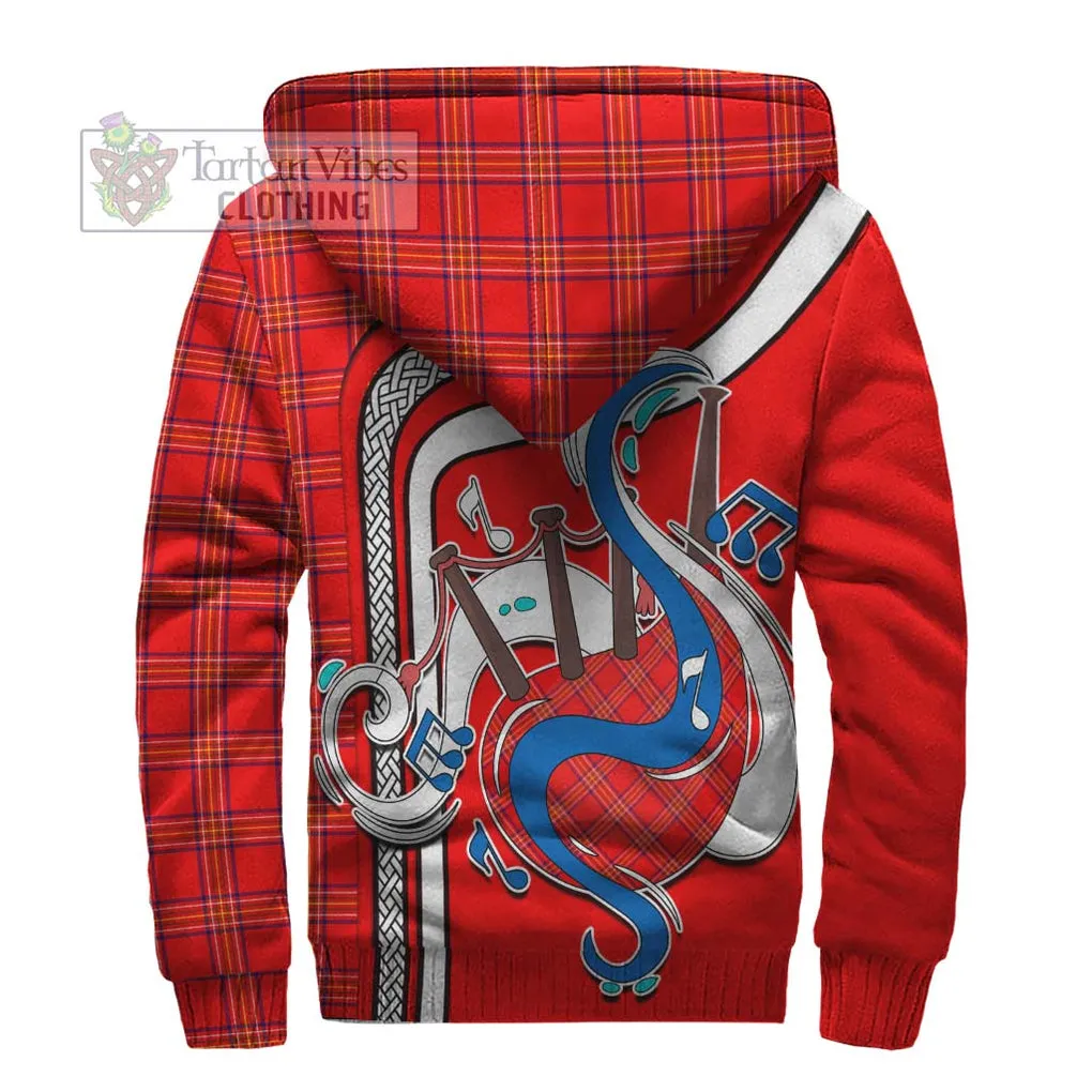 Burnett Modern Tartan Sherpa Hoodie with Epic Bagpipe Style