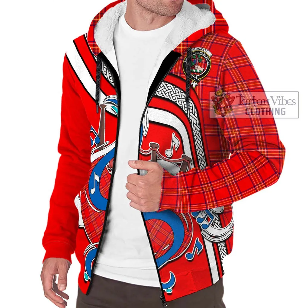 Burnett Modern Tartan Sherpa Hoodie with Epic Bagpipe Style