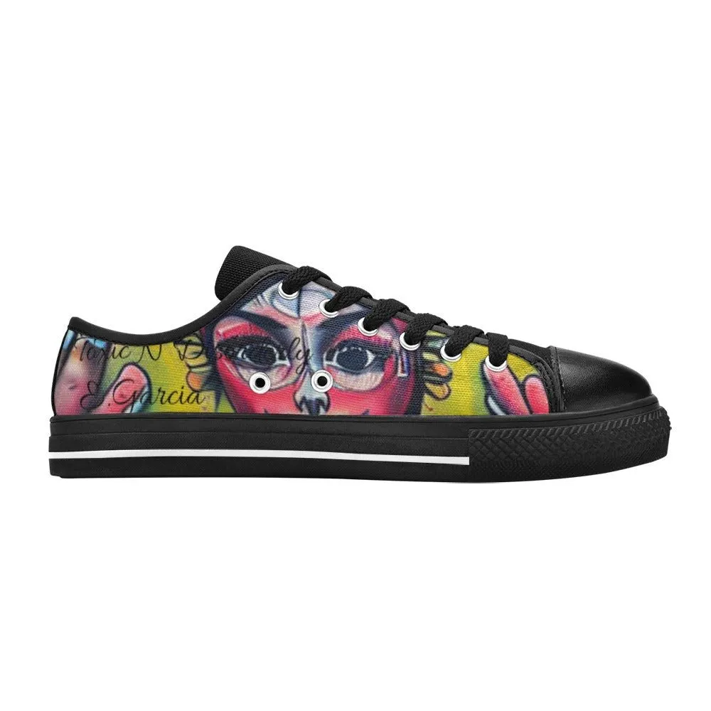 Canvas Women's Shoes -LA Exclusive Urban Graffiti Miss Match Art Toxic N Disorderly