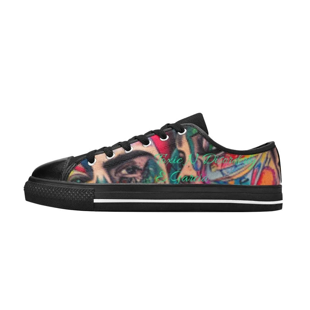 Canvas Women's Shoes -LA Exclusive Urban Graffiti Miss Match Art Toxic N Disorderly