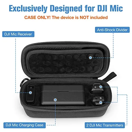 (CASE ONLY) Hard Carrying Case for DJI Mic Wireless Microphone System and Accessories | ProCase