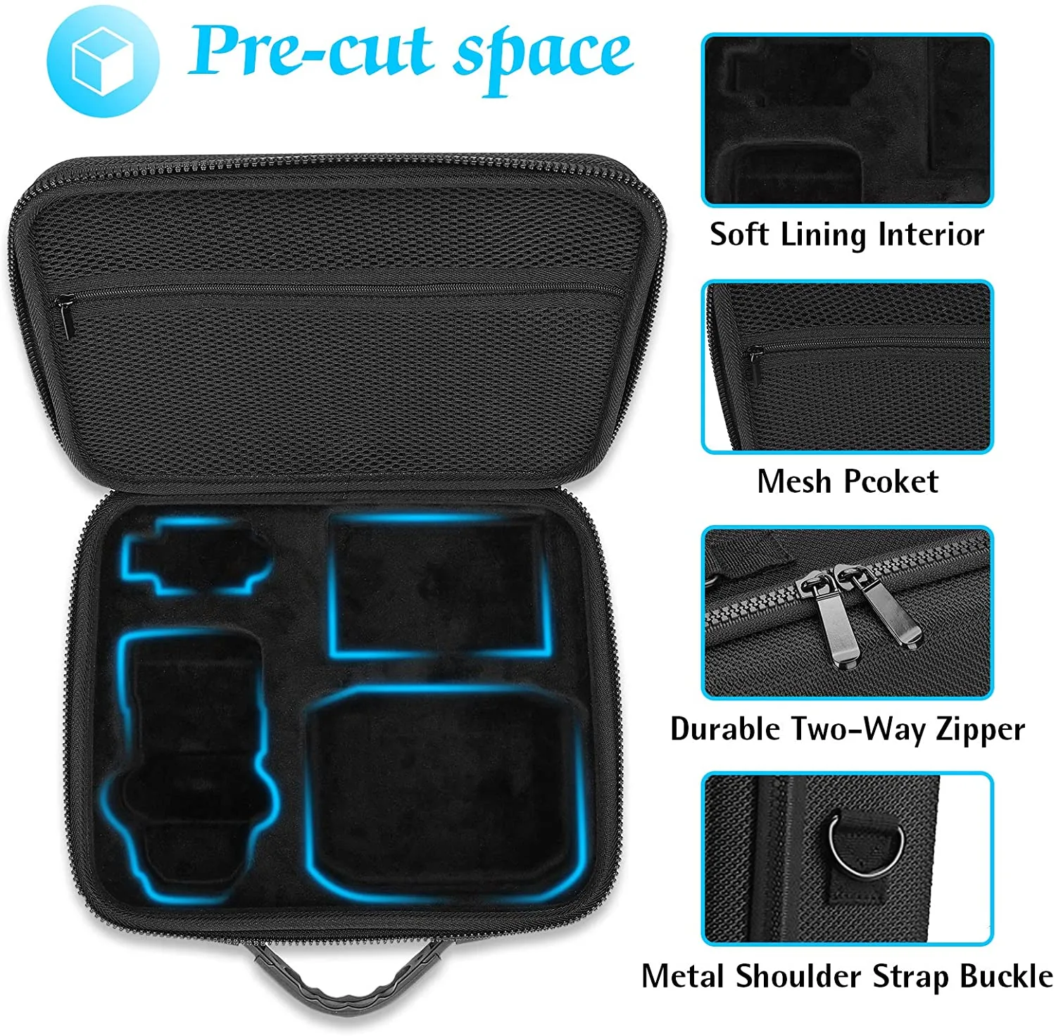 (CASE ONLY) Hard Carrying Case for DJI Mini 2 / DJI Mini 2 Fly More Combo and Accessories | ProCase