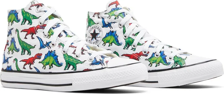 Converse Chuck Taylor All Star High GS 8-Bit Dino sneakers, white