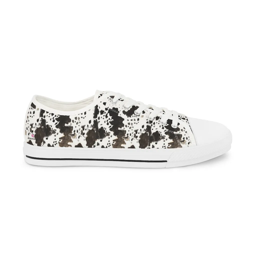 Cow Print Men's Low Tops, Cow Spots Animal Print Men's Low Top Sneakers Tennis Canvas Shoes (US Size: 5-14)