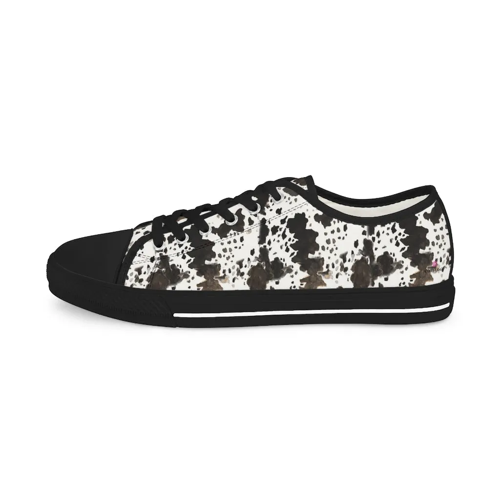 Cow Print Men's Low Tops, Cow Spots Animal Print Men's Low Top Sneakers Tennis Canvas Shoes (US Size: 5-14)