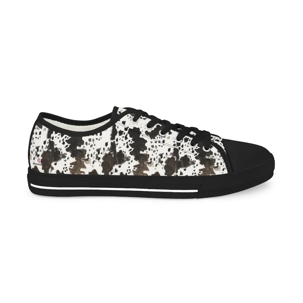 Cow Print Men's Low Tops, Cow Spots Animal Print Men's Low Top Sneakers Tennis Canvas Shoes (US Size: 5-14)