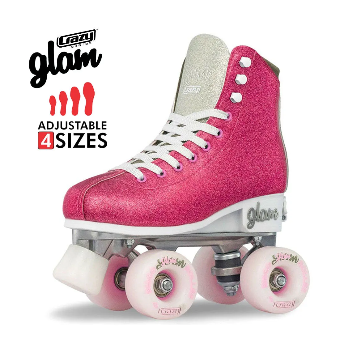 Crazy Disco Glam Pink/Silver - Kids Adjustable