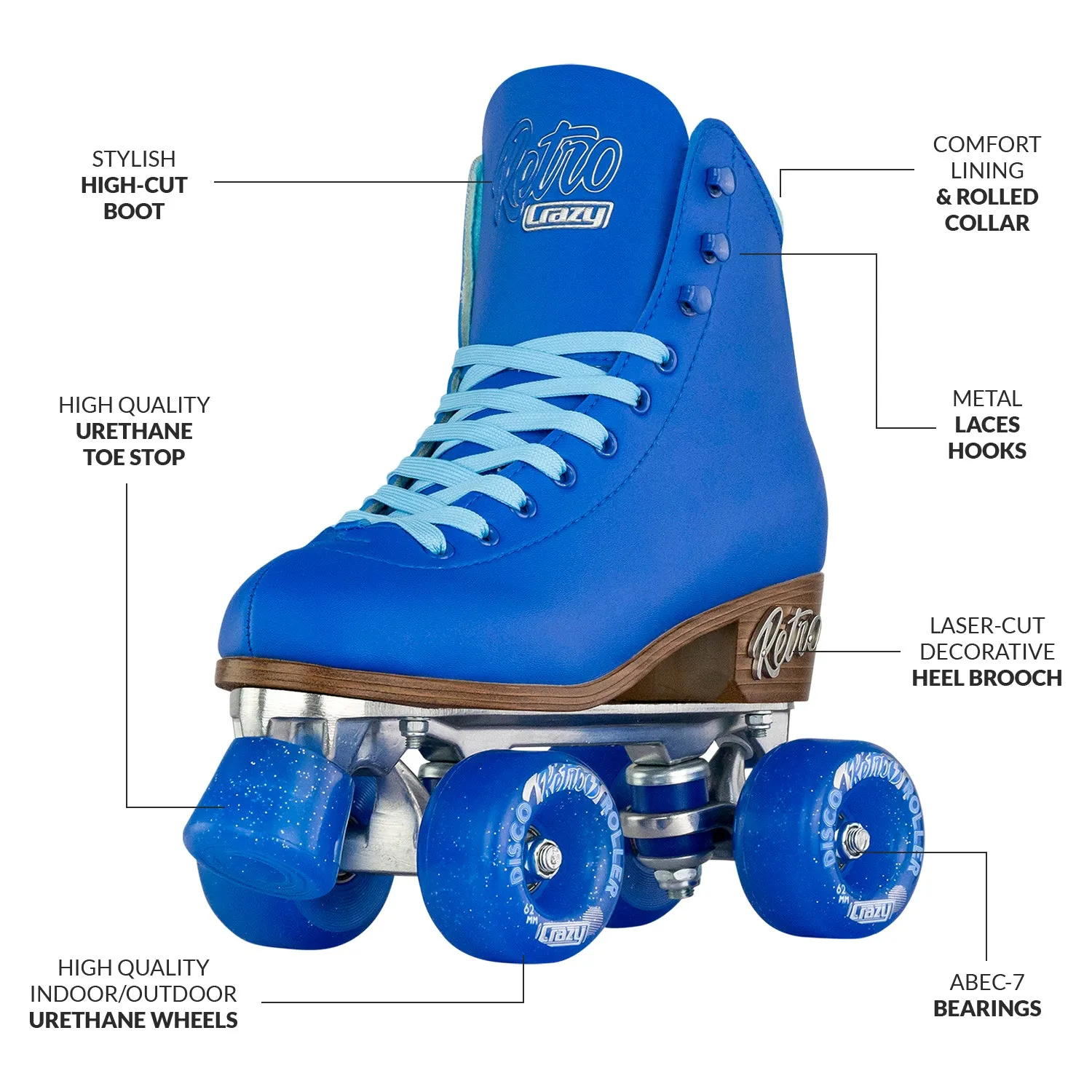 Crazy Retro Roller Blue - Adult