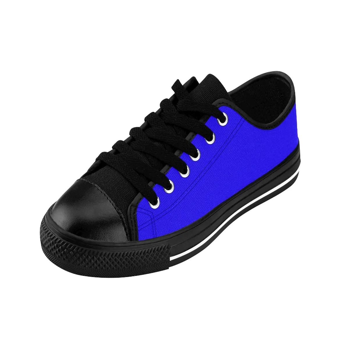 Deep Blue Men's Sneakers, Solid Blue Color Designer Men's Running Low Top Best Tennis Shoes