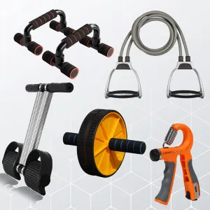 Double Toning Tube |Tummy Trimmer  |Pushup Bar And Ab Roller |Count Hand Gripper