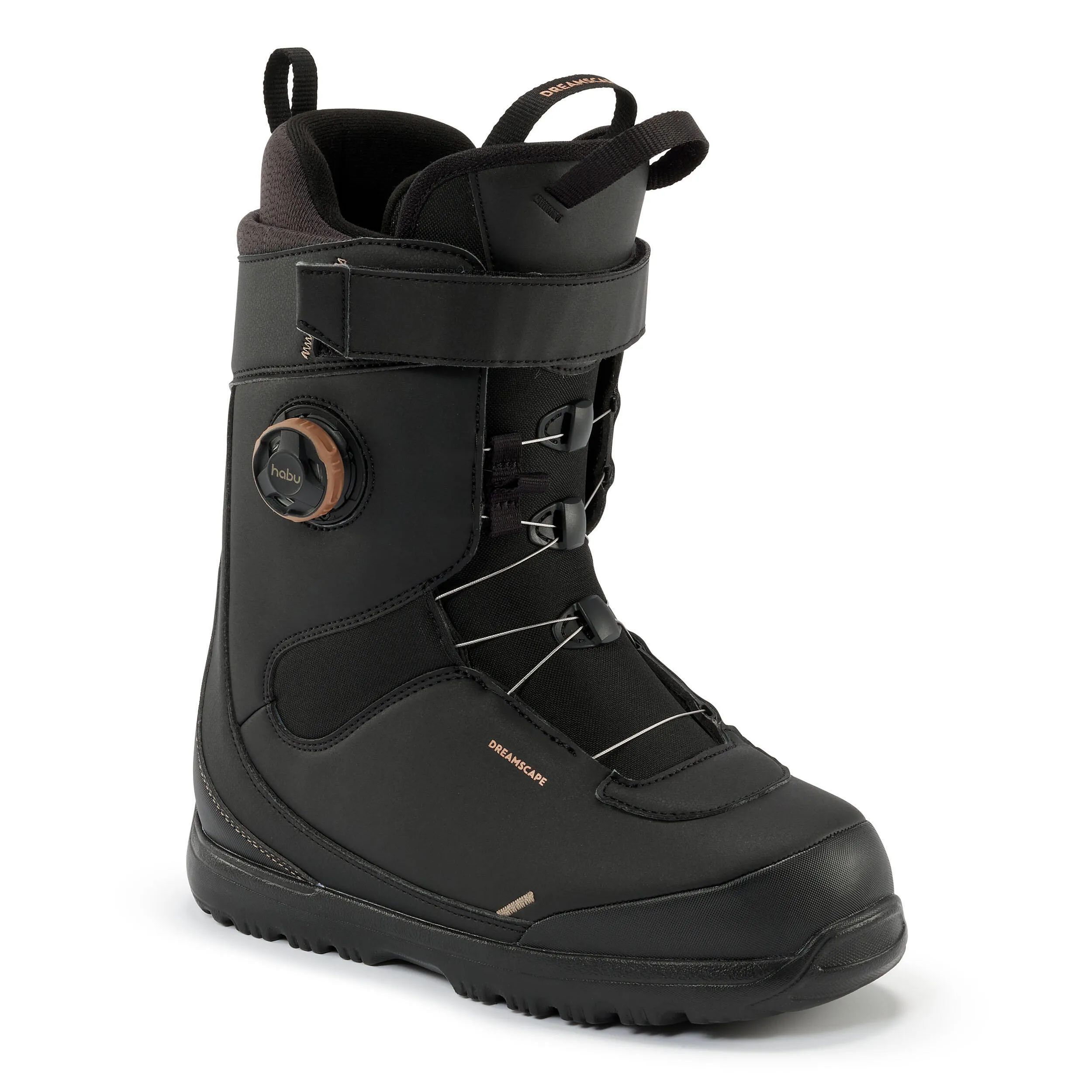 Dreamscape All Mountain women's snowboard boots with quick lacing system black-brown