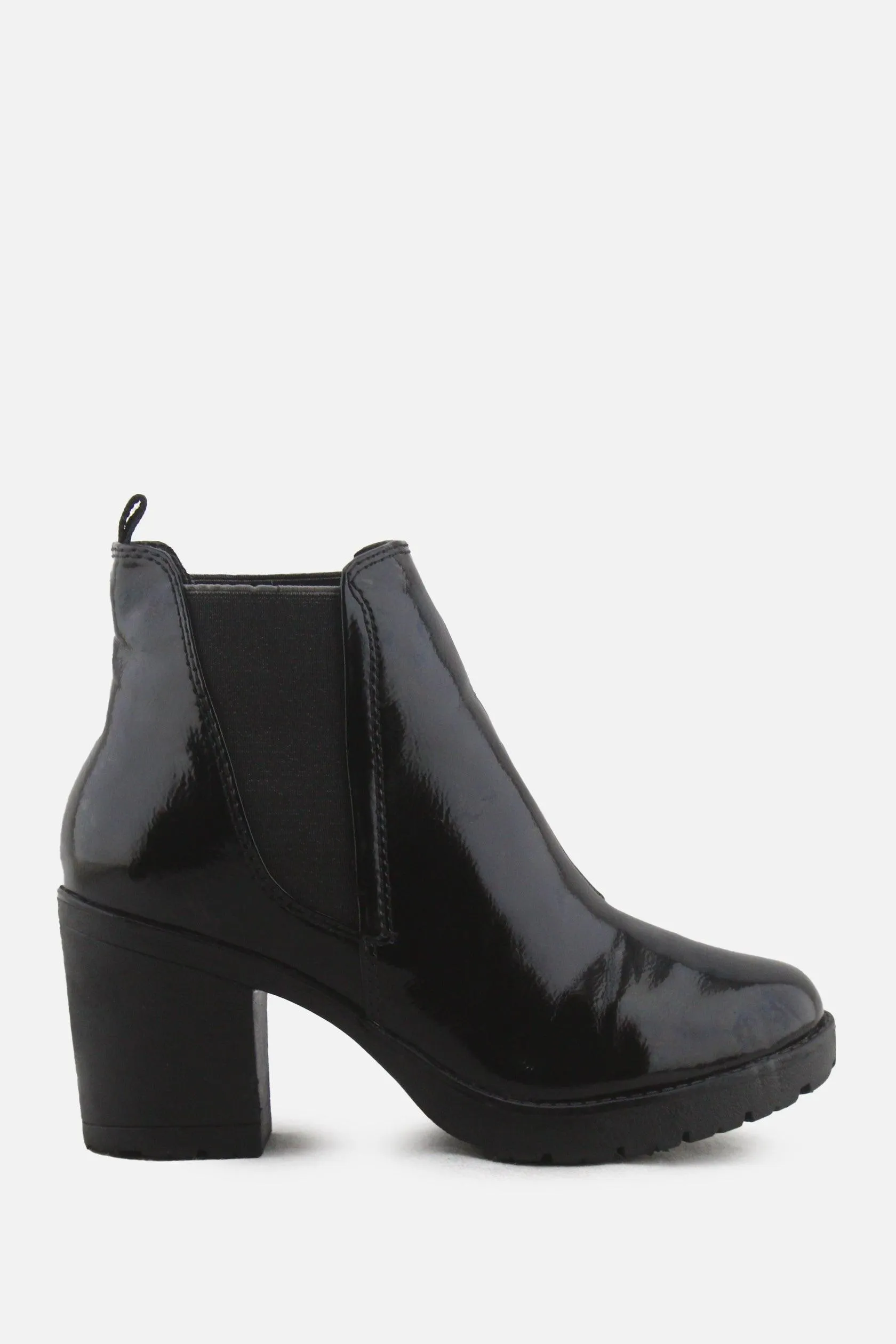 European Brand Stretchable Block Ankle Boots | 100% Synthetic Leather