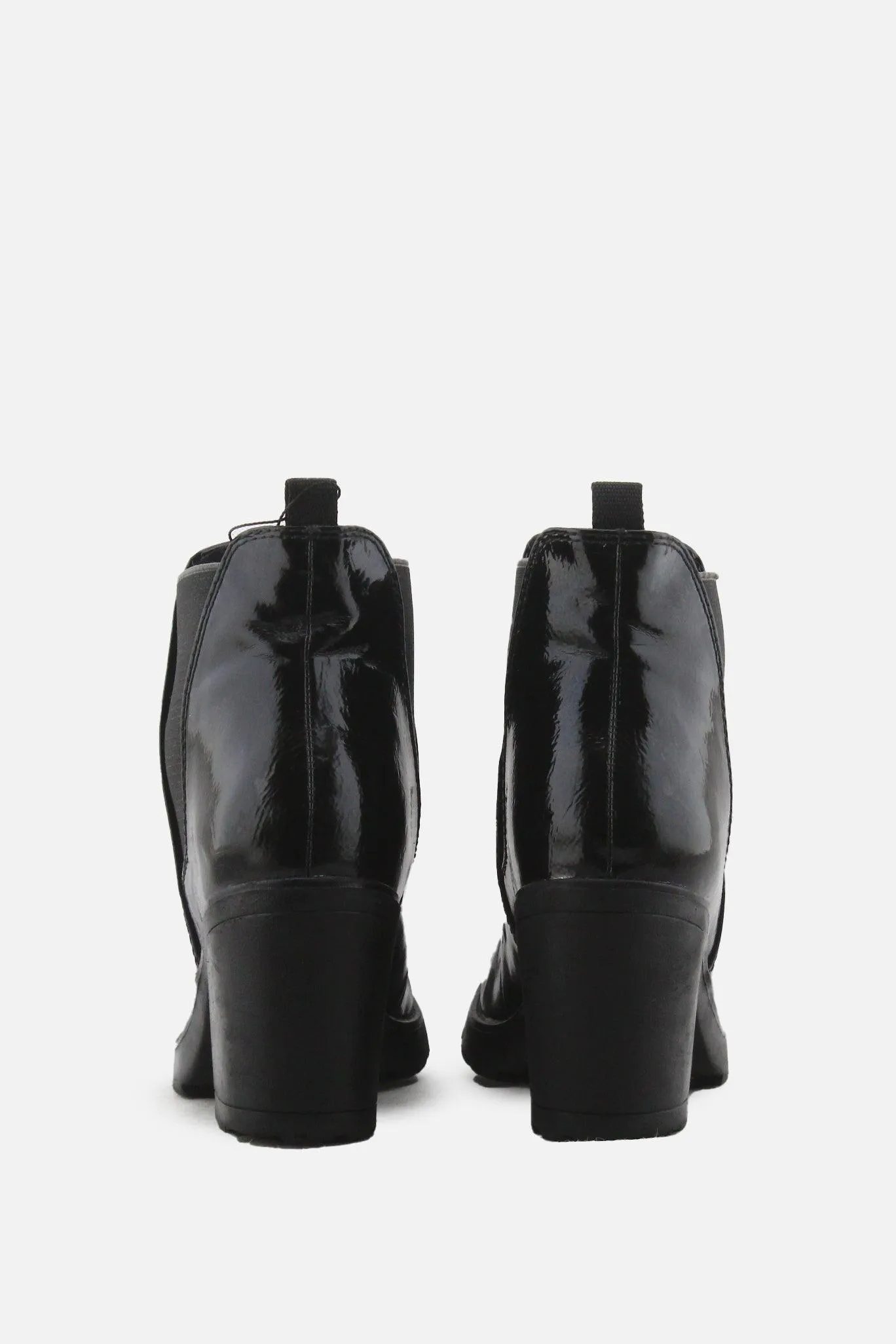 European Brand Stretchable Block Ankle Boots | 100% Synthetic Leather