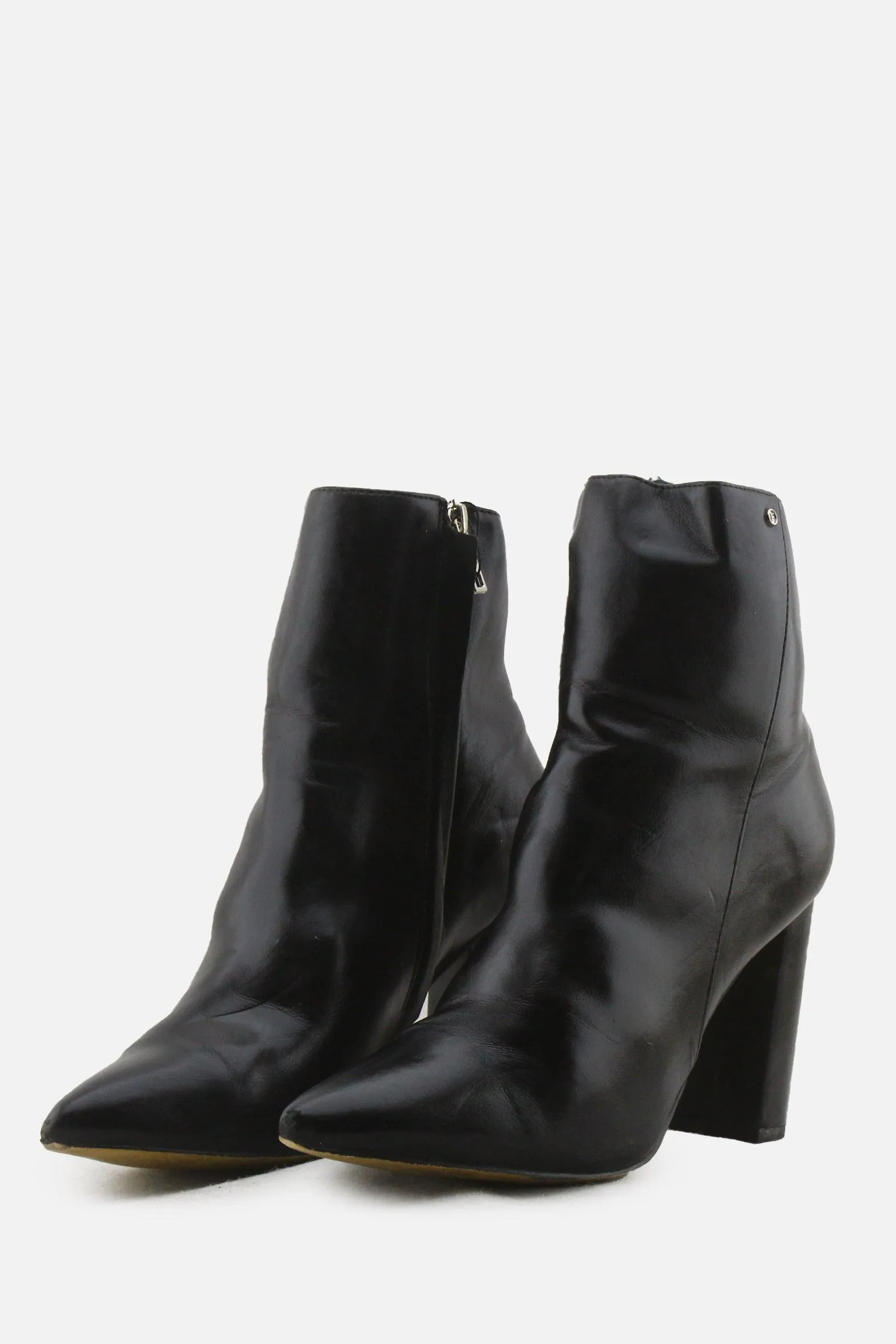 French Connection Zipper Block Heels Ankle Boots | 100% Synthetic Leather