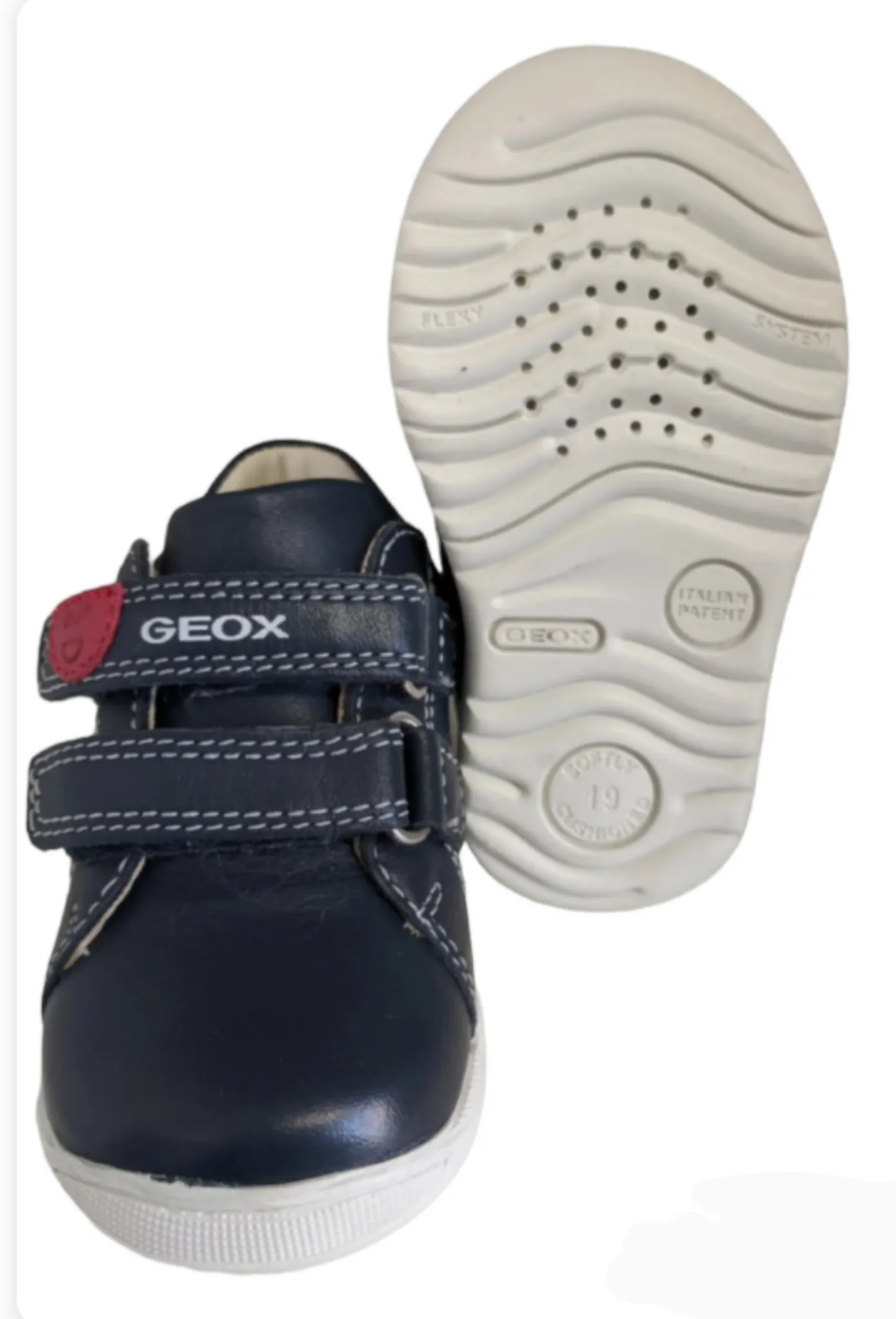 Geox B Macchia Navy Leather kids Ankle Boots