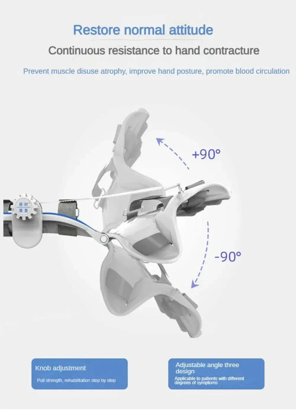 Hand Wrist Rehabilitation Trainer Fingers Wrist Function Exercise Fixator Hand Hemiplegia Stroke Fracture Joint Stiff Recovery