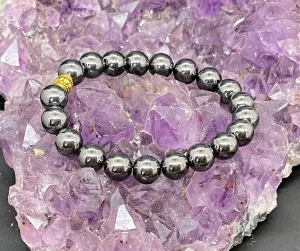 Hematite 10mm Stretchy Bracelet