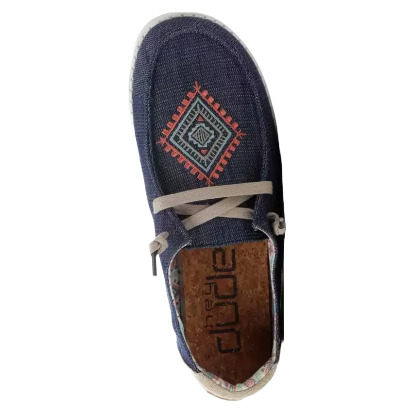 Hey Dude® Ladies Wendy Boho Ocean Blue Slip On Shoes 121412729