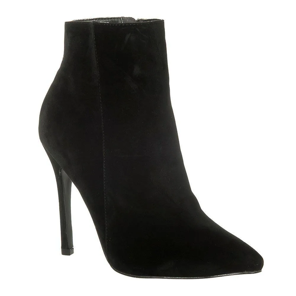 High Stiletto Heel Pointed Toe Zip Ankle Boot