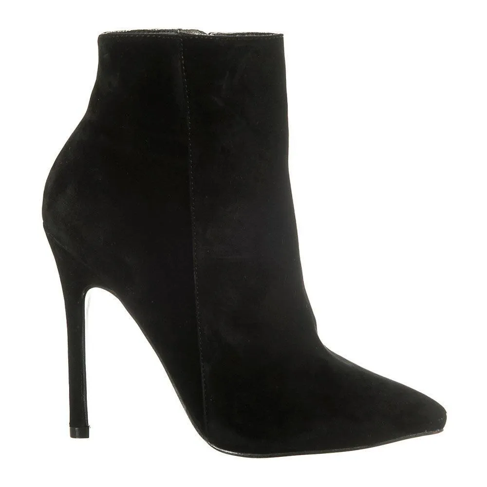 High Stiletto Heel Pointed Toe Zip Ankle Boot