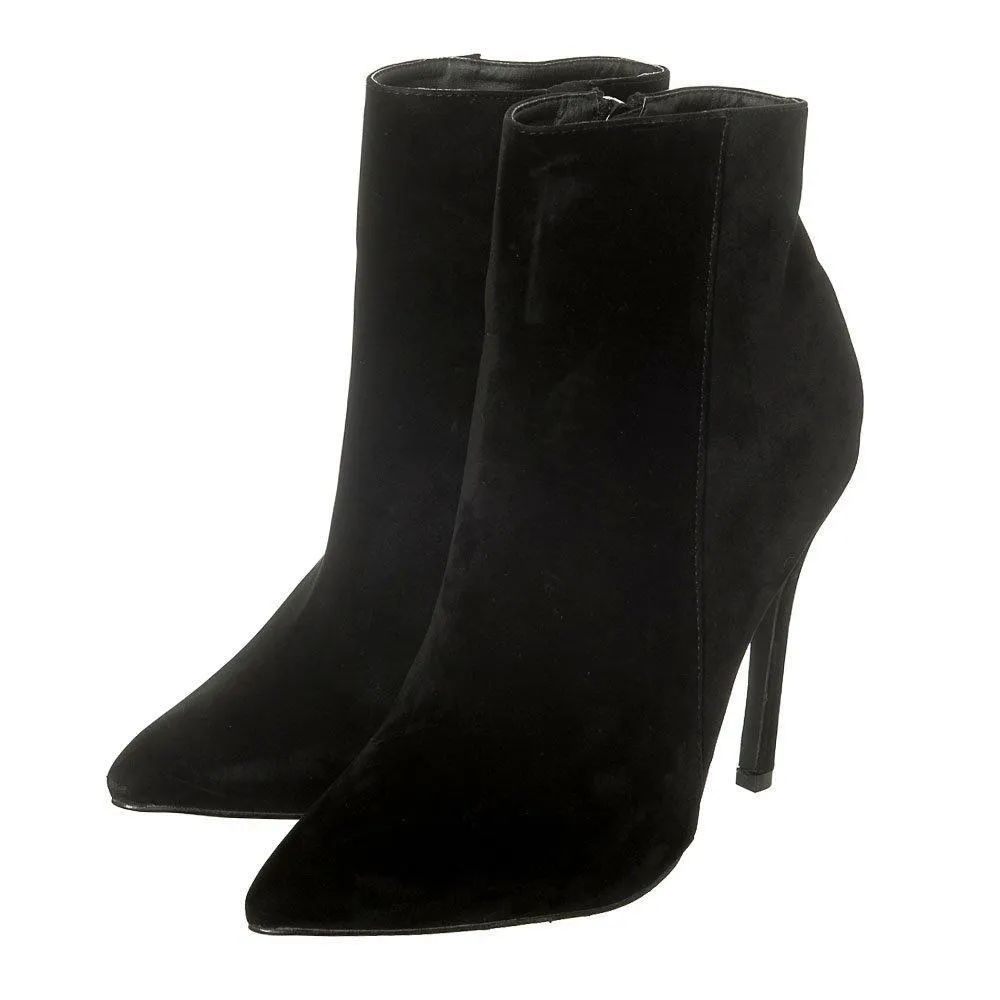 High Stiletto Heel Pointed Toe Zip Ankle Boot