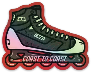 Holographic Retro Roller Hockey Skate Stickers by Tony Headrick